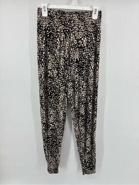 H&M Black & Cream Abstract Print Jogger Pants